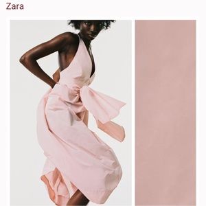 NWT Zara pale pink blush voluminous midi dress